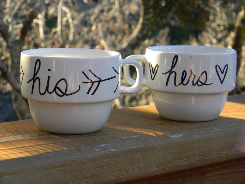 His and hers coffee sharpie mugs 