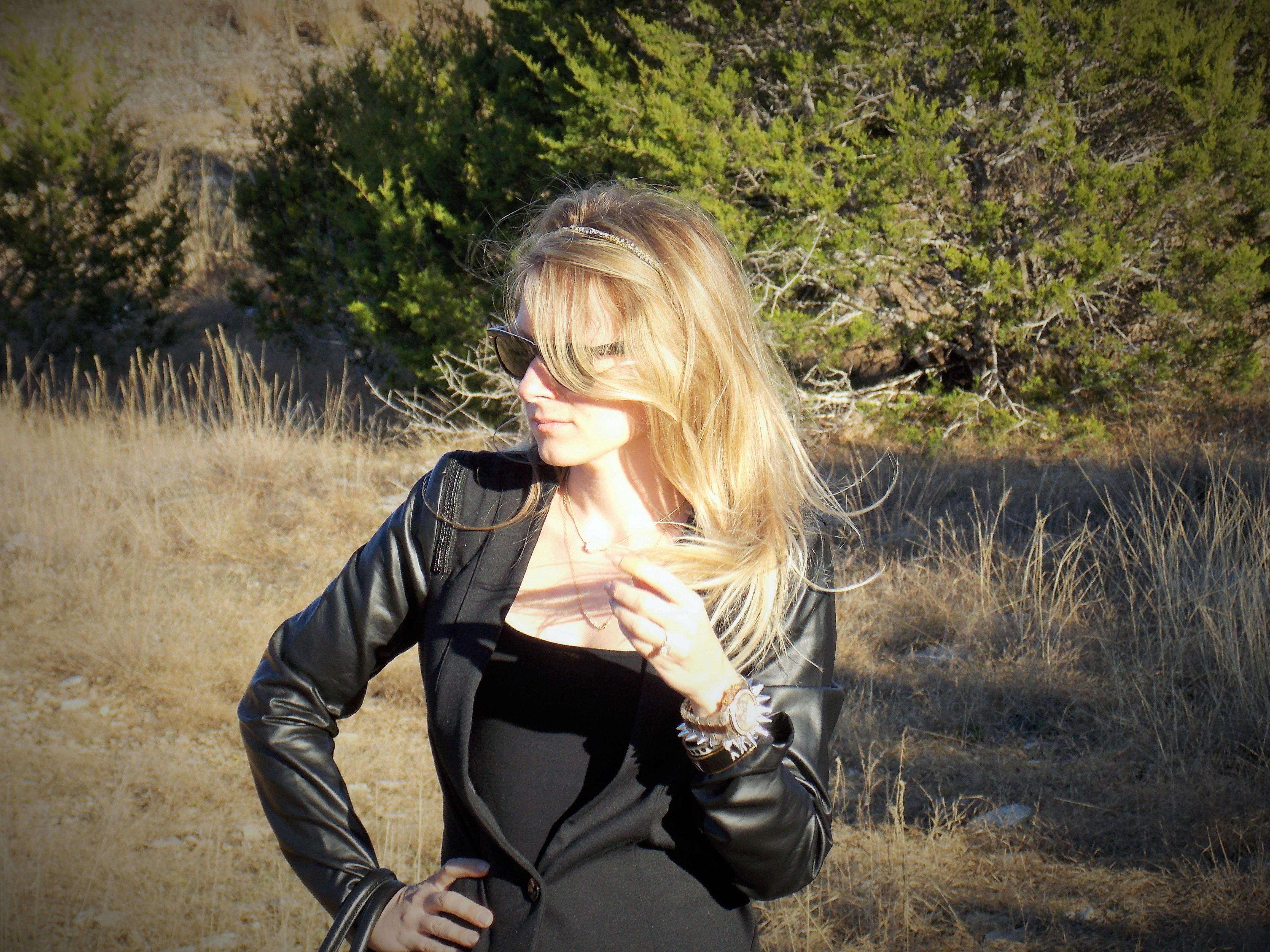 Leather and velvet NYE look from Hi Lovely