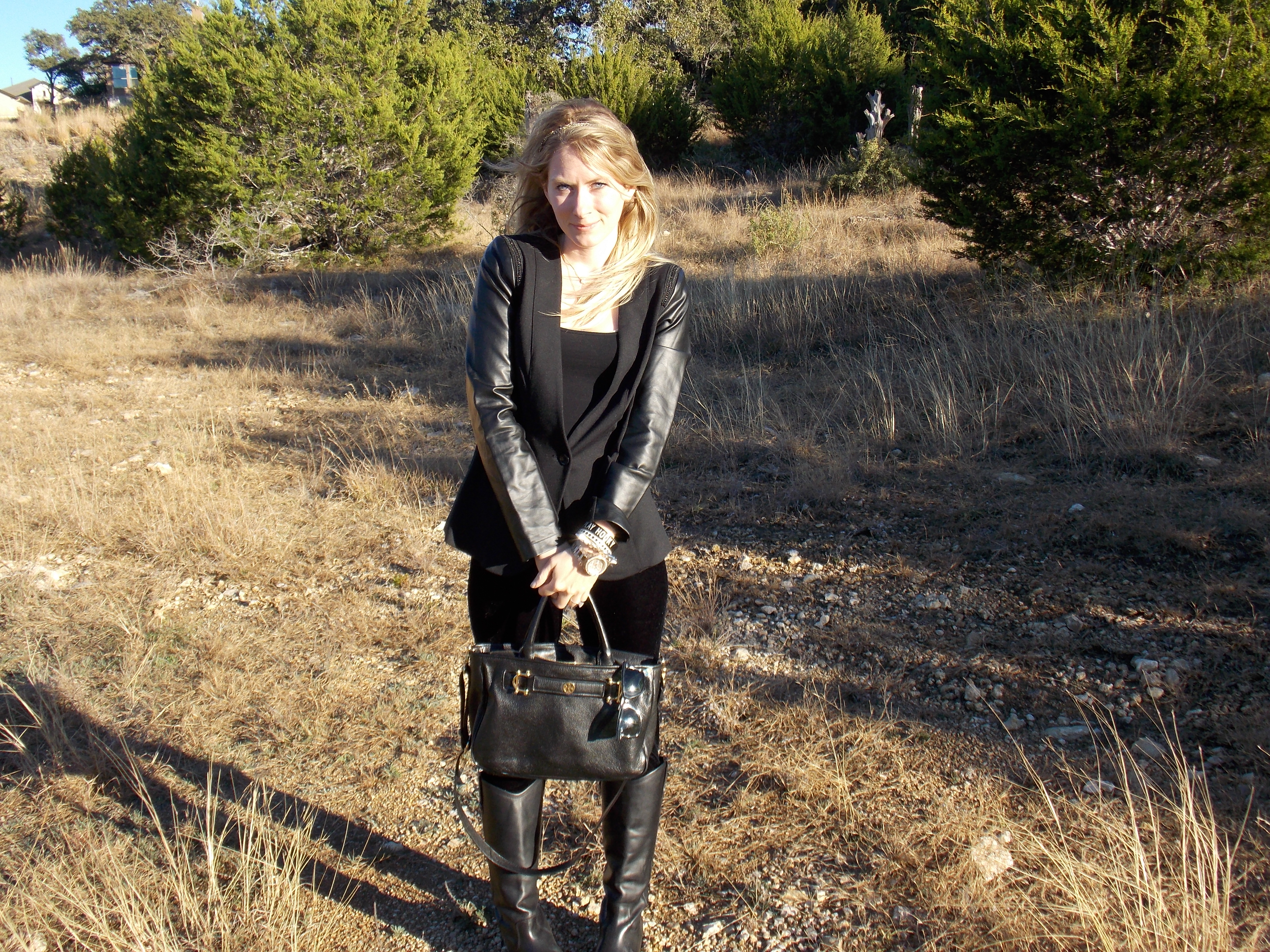 Leather and velvet NYE look from Hi Lovely