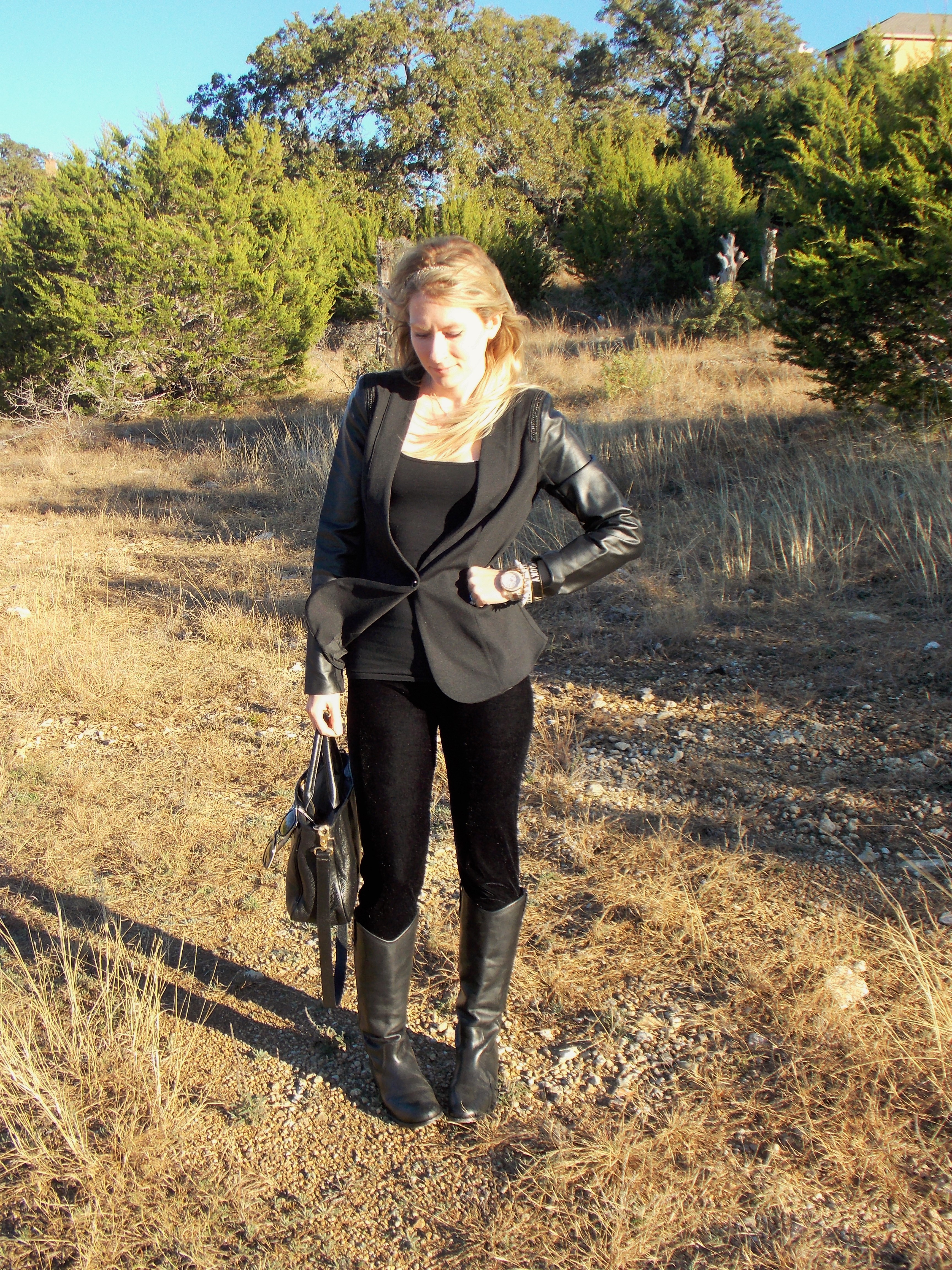 Leather and velvet NYE look from Hi Lovely