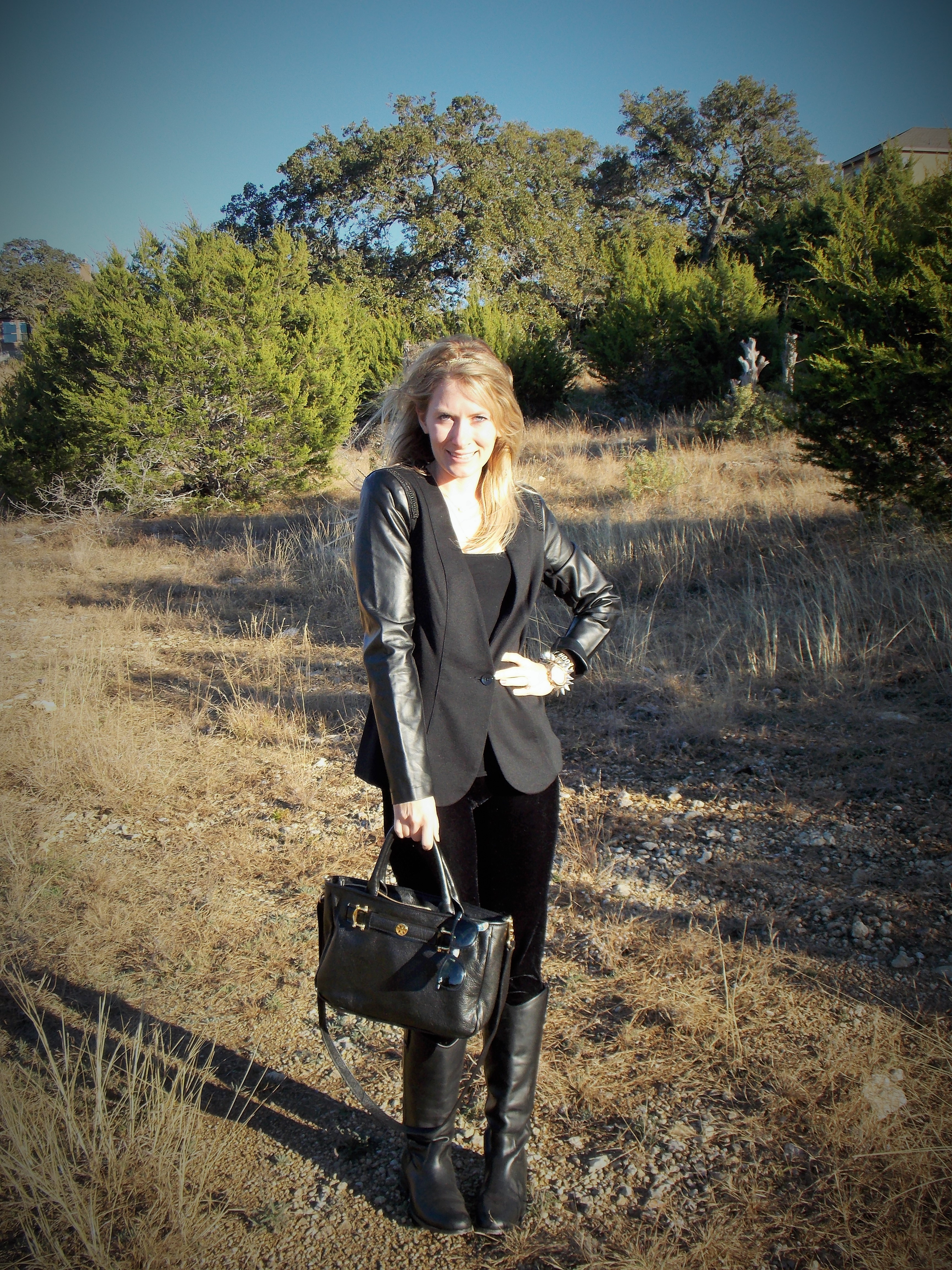 Leather and velvet NYE look from Hi Lovely