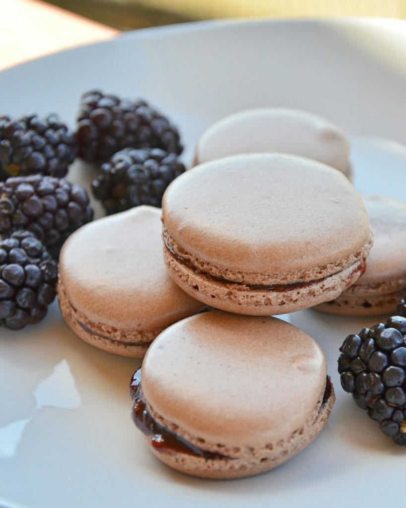 Chocolate Macarons with Raspberry Chipotle filling by Hi Lovely!