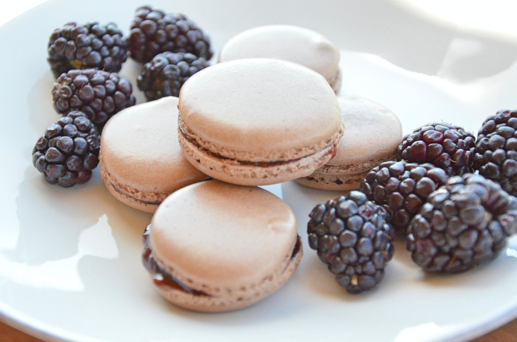 Chocolate Macarons with Raspberry Chipotle filling by Hi Lovely!