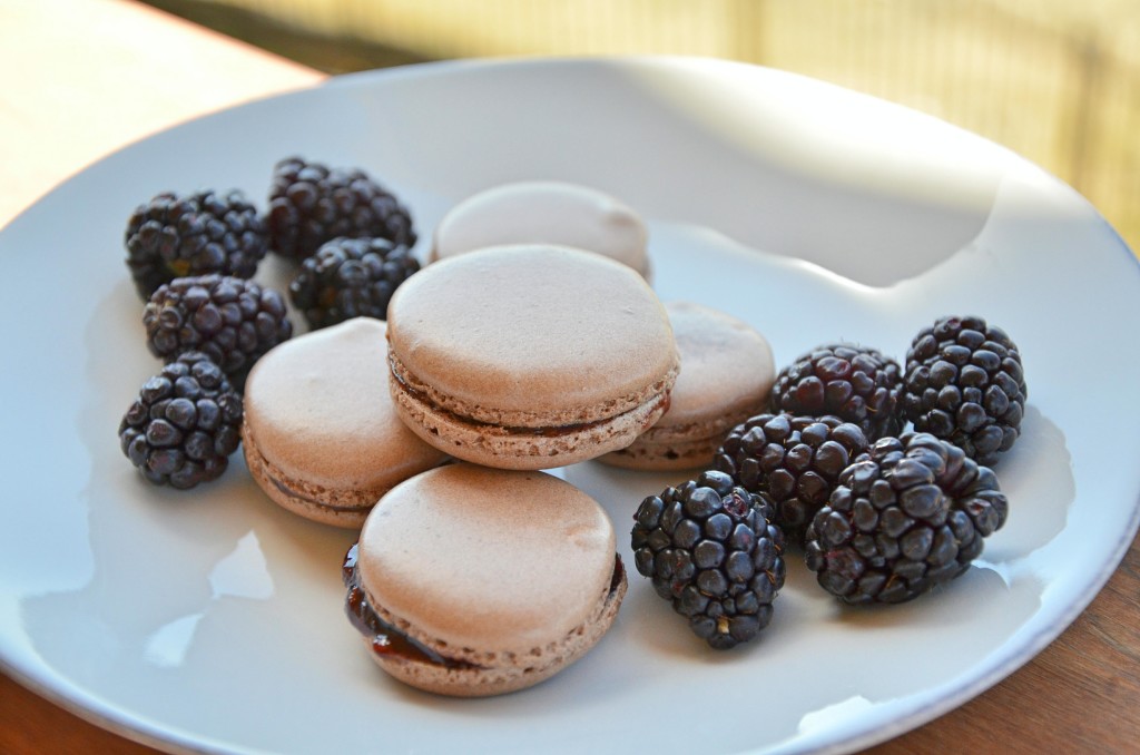 Chocolate Macarons with Raspberry Chipotle filling by Hi Lovely!