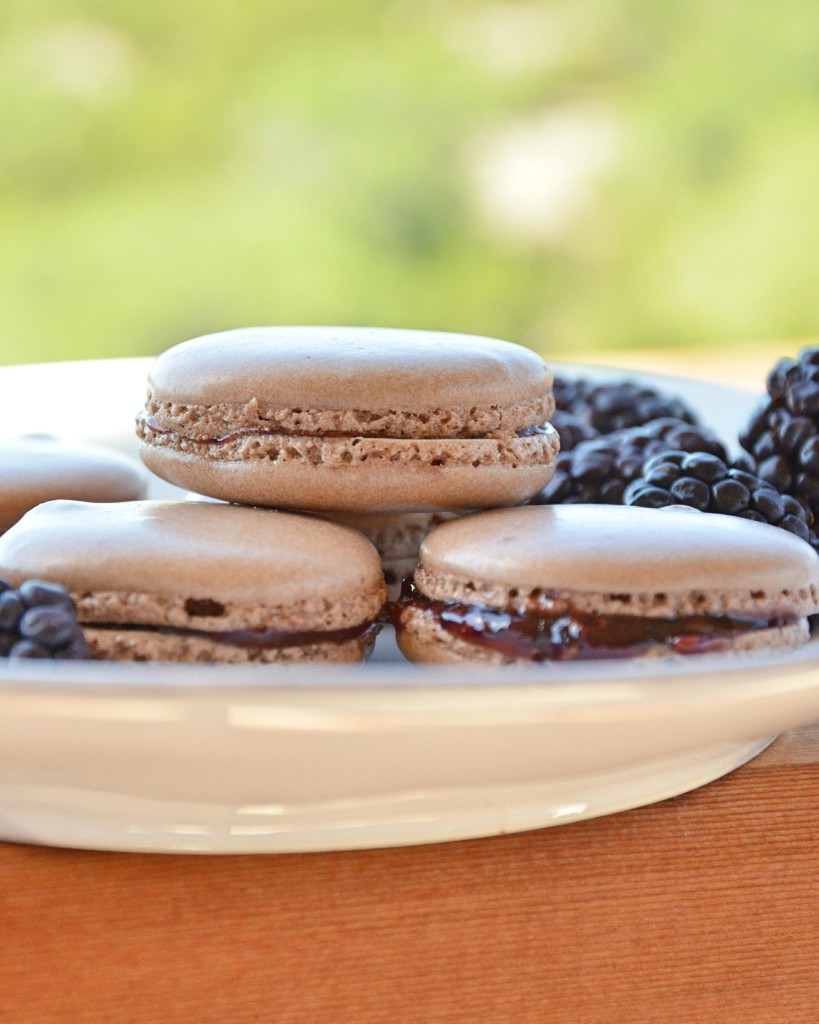 Chocolate Macarons with Raspberry Chipotle filling by Hi Lovely!